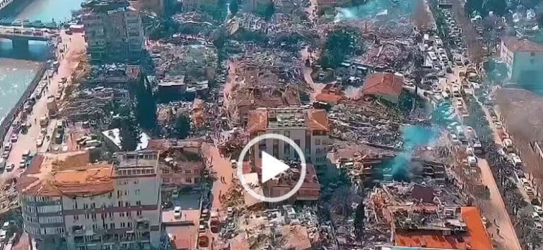 Hatay deprem enkazı havadan böyle görüntülendi