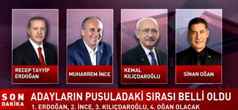 Cumhurbaşkanı adayların oy pusulasındaki yerleri belli oldu