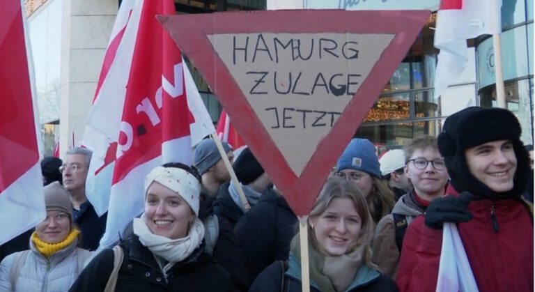 Ver.di’den Hamburg’da Uyarı Grevi: Kamu Çalışanları Taleplerini Sokağa Taşıdı