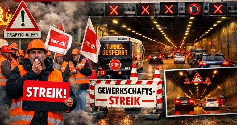 Almanya’da Otoyollarda Grev: Elbtunnel ve Kritik Tünellerde Trafik Aksayacak!