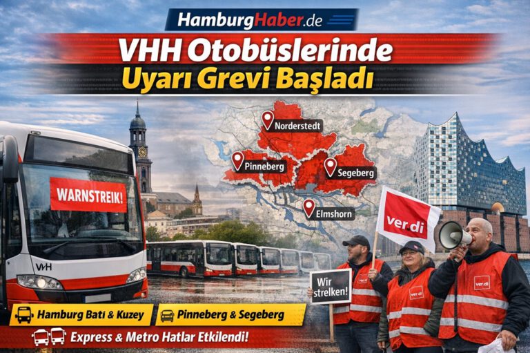 Hamburg ve Schleswig-Holstein’de VHH Otobüslerinde Uyarı Grevi Başladı