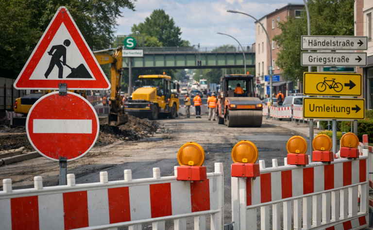 Hamburg Altona’da Friedensallee’de Büyük Yol Çalışması: Trafik Düzeni Değişiyor