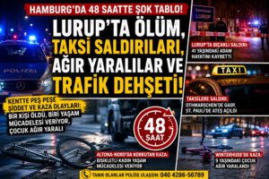 Hamburg’da 48 Saat: Lurup’ta ölüm, taksi saldırıları, ağır yaralılar ve trafik kazaları