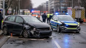 Billstedt’te polis aracı ile otomobil çarpıştı: Aralarında çocukların da bulunduğu 5 kişi yaralandı