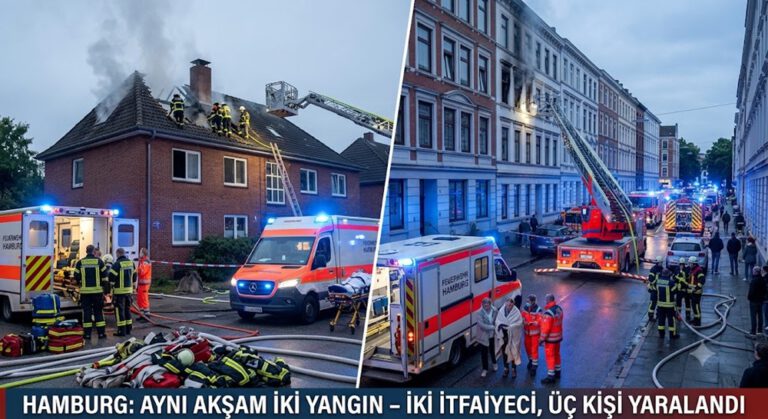 Hamburg’da aynı akşam iki ayrı yangın: İki itfaiyeci ve üç kişi yaralandı