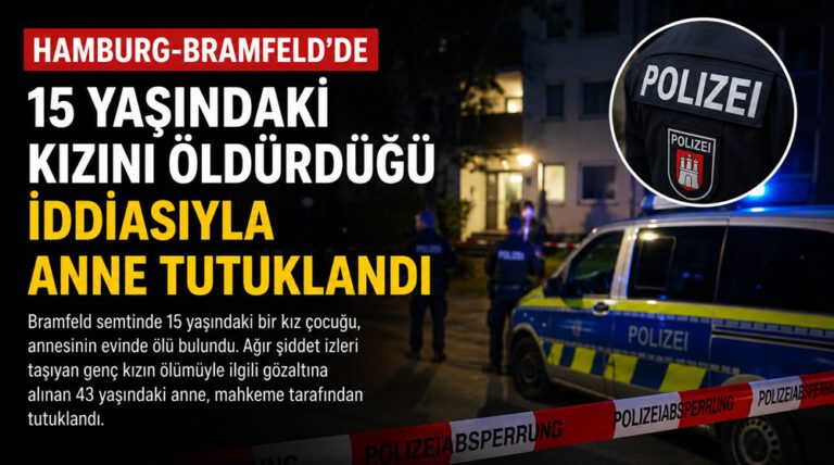 Hamburg-Bramfeld’de 15 Yaşındaki Kızını Öldürdüğü İddiasıyla Anne Tutuklandı