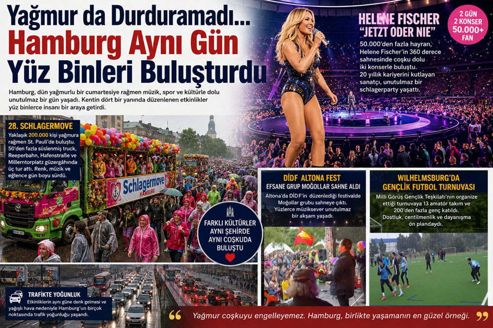 Yağmur da Durduramadı… Hamburg Aynı Gün Yüz Binleri Buluşturdu