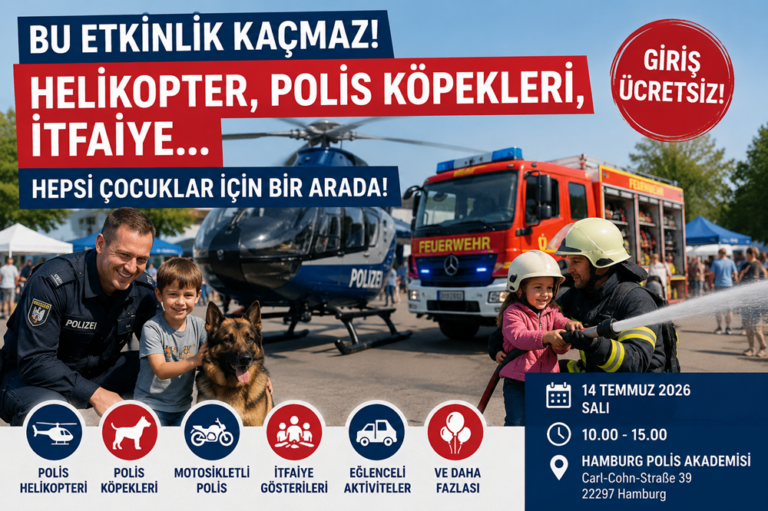 Haydi Çocuklar! Hamburg Polisi ve İtfaiyesinden Unutulmayacak Ücretsiz Etkinlik Sizi bekliyor