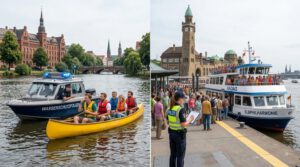 Hamburg sularında büyük denetim: Alkollü kano sürücüsü, kapasiteyi aşan vapur