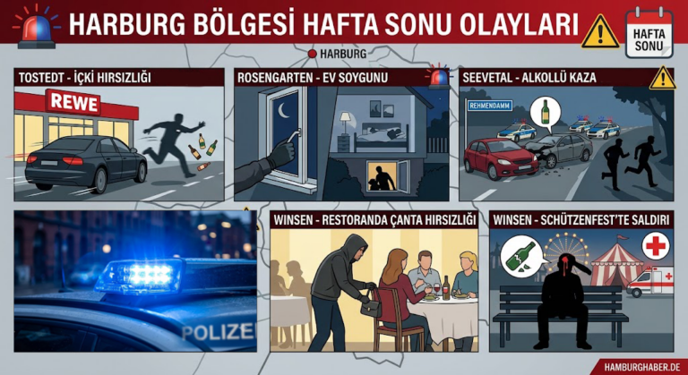 Harburg bölgesinde hafta sonu: Hırsızlık, saldırı ve trafik kazası