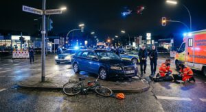 Norderstedt’ten Hamburg’a kovalamaca: Polisten kaçarken bisikletliye çarptı